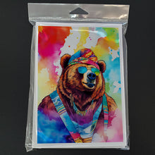 Load image into Gallery viewer, Hippie Animal Grizzly Bear Greeting Cards - Blank Note Cards – 8-Pack of Artist-Designed Cards with Envelopes