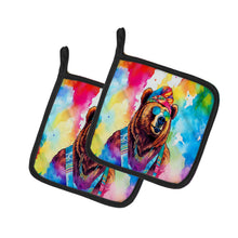 Load image into Gallery viewer, Hippie Animal Grizzly Bear Pot Holders - Set of 2 Decorative Kitchen Helpers | Made in the USA