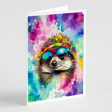 Load image into Gallery viewer, Hippie Animal Hedgehog Greeting Cards - Blank Note Cards – 8-Pack of Artist-Designed Cards with Envelopes