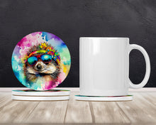 Load image into Gallery viewer, Hippie Animal Hedgehog Large Sandstone Coasters Pack of 4
