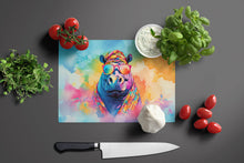 Load image into Gallery viewer, Hippie Animal Hippopotamus Glass Cutting Boards – Durable, Decorative Kitchen Art