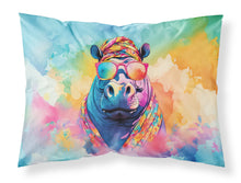 Load image into Gallery viewer, Hippie Animal Hippopotamus Standard Pillowcase – Artistic Decorative Front, White Back
