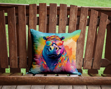 Load image into Gallery viewer, Hippie Animal Hippopotamus Throw Pillow - 14x14 Decorative Pillow – Art for Your Home &amp; Patio