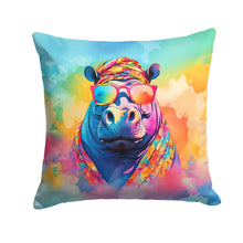 Load image into Gallery viewer, Hippie Animal Hippopotamus Throw Pillow - 14x14 Decorative Pillow – Art for Your Home &amp; Patio