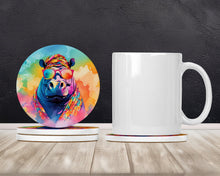 Load image into Gallery viewer, Hippie Animal Hippopotamus Large Sandstone Coasters Pack of 4