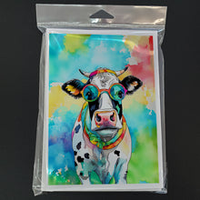 Load image into Gallery viewer, Hippie Animal Cow Greeting Cards - Blank Note Cards – 8-Pack of Artist-Designed Cards with Envelopes