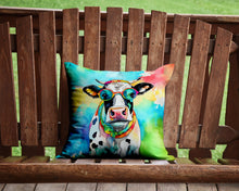 Load image into Gallery viewer, Hippie Animal Cow Throw Pillow - 14x14 Decorative Pillow – Art for Your Home &amp; Patio
