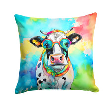 Load image into Gallery viewer, Hippie Animal Cow Throw Pillow - 14x14 Decorative Pillow – Art for Your Home &amp; Patio