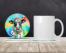 Load image into Gallery viewer, Hippie Animal Cow Large Sandstone Coasters Pack of 4