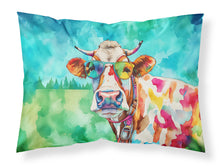 Load image into Gallery viewer, Hippie Animal Cow Standard Pillowcase – Artistic Decorative Front, White Back