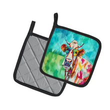 Load image into Gallery viewer, Hippie Animal Cow Pot Holders - Set of 2 Decorative Kitchen Helpers | Made in the USA