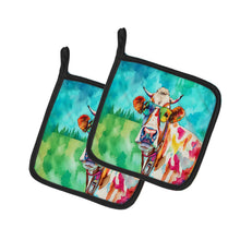 Load image into Gallery viewer, Hippie Animal Cow Pot Holders - Set of 2 Decorative Kitchen Helpers | Made in the USA
