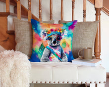 Load image into Gallery viewer, Hippie Animal Koala Throw Pillow - 14x14 Decorative Pillow – Art for Your Home &amp; Patio