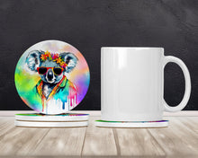 Load image into Gallery viewer, Hippie Animal Koala Large Sandstone Coasters Pack of 4