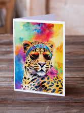 Load image into Gallery viewer, Hippie Animal Leopard Greeting Cards - Blank Note Cards – 8-Pack of Artist-Designed Cards with Envelopes