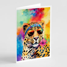 Load image into Gallery viewer, Hippie Animal Leopard Greeting Cards - Blank Note Cards – 8-Pack of Artist-Designed Cards with Envelopes