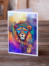Load image into Gallery viewer, Hippie Animal Lion Greeting Cards - Blank Note Cards – 8-Pack of Artist-Designed Cards with Envelopes