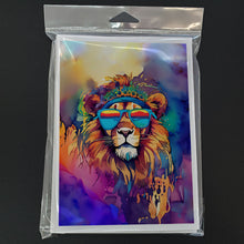 Load image into Gallery viewer, Hippie Animal Lion Greeting Cards - Blank Note Cards – 8-Pack of Artist-Designed Cards with Envelopes