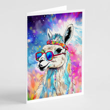 Load image into Gallery viewer, Hippie Animal Llama Greeting Cards - Blank Note Cards – 8-Pack of Artist-Designed Cards with Envelopes