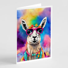 Load image into Gallery viewer, Hippie Animal Llama Greeting Cards - Blank Note Cards – 8-Pack of Artist-Designed Cards with Envelopes