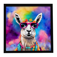 Load image into Gallery viewer, Hippie Animal Llama Framed Metal Print