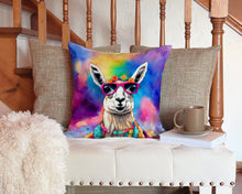 Load image into Gallery viewer, Hippie Animal Llama Throw Pillow - 14x14 Decorative Pillow – Art for Your Home &amp; Patio