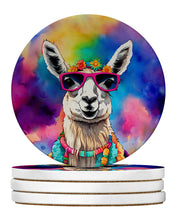 Load image into Gallery viewer, Hippie Animal Llama Large Sandstone Coasters Pack of 4