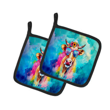 Load image into Gallery viewer, Hippie Animal Malvi Cow Pot Holders - Set of 2 Decorative Kitchen Helpers | Made in the USA