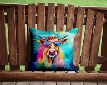 Load image into Gallery viewer, Hippie Animal Malvi Cow Throw Pillow - 14x14 Decorative Pillow – Art for Your Home &amp; Patio