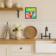 Load image into Gallery viewer, Hippie Animal Malvi Cow Framed Metal Print