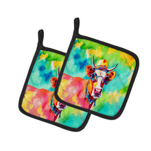 Load image into Gallery viewer, Hippie Animal Malvi Cow Pot Holders - Set of 2 Decorative Kitchen Helpers | Made in the USA