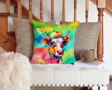 Load image into Gallery viewer, Hippie Animal Malvi Cow Throw Pillow - 14x14 Decorative Pillow – Art for Your Home &amp; Patio