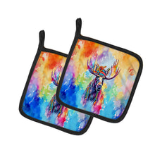 Load image into Gallery viewer, Hippie Animal Moose Pot Holders - Set of 2 Decorative Kitchen Helpers | Made in the USA