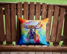 Load image into Gallery viewer, Hippie Animal Moose Throw Pillow - 14x14 Decorative Pillow – Art for Your Home &amp; Patio