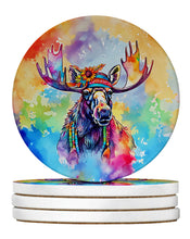 Load image into Gallery viewer, Hippie Animal Moose Large Sandstone Coasters Pack of 4