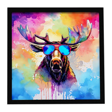Load image into Gallery viewer, Hippie Animal Moose Framed Metal Print