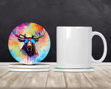 Load image into Gallery viewer, Hippie Animal Moose Large Sandstone Coasters Pack of 4
