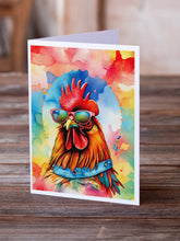 Load image into Gallery viewer, Hippie Animal Red Rooster Greeting Cards - Blank Note Cards – 8-Pack of Artist-Designed Cards with Envelopes