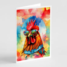 Load image into Gallery viewer, Hippie Animal Red Rooster Greeting Cards - Blank Note Cards – 8-Pack of Artist-Designed Cards with Envelopes
