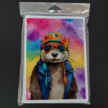 Load image into Gallery viewer, Hippie Animal Otter Greeting Cards - Blank Note Cards – 8-Pack of Artist-Designed Cards with Envelopes