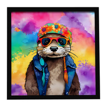 Load image into Gallery viewer, Hippie Animal Otter Framed Metal Print