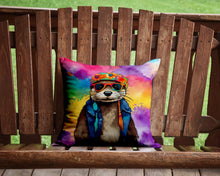 Load image into Gallery viewer, Hippie Animal Otter Throw Pillow - 14x14 Decorative Pillow – Art for Your Home &amp; Patio