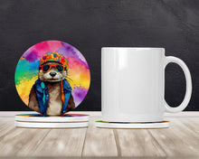 Load image into Gallery viewer, Hippie Animal Otter Large Sandstone Coasters Pack of 4