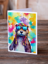 Load image into Gallery viewer, Hippie Animal Otter Greeting Cards - Blank Note Cards – 8-Pack of Artist-Designed Cards with Envelopes