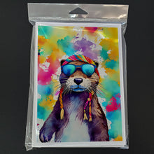 Load image into Gallery viewer, Hippie Animal Otter Greeting Cards - Blank Note Cards – 8-Pack of Artist-Designed Cards with Envelopes