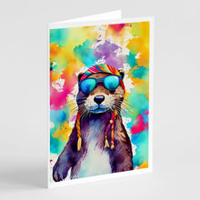Load image into Gallery viewer, Hippie Animal Otter Greeting Cards - Blank Note Cards – 8-Pack of Artist-Designed Cards with Envelopes