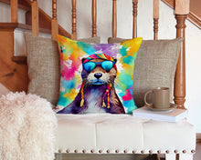 Load image into Gallery viewer, Hippie Animal Otter Throw Pillow - 14x14 Decorative Pillow – Art for Your Home &amp; Patio