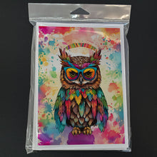 Load image into Gallery viewer, Hippie Animal Owl Greeting Cards - Blank Note Cards – 8-Pack of Artist-Designed Cards with Envelopes
