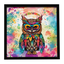 Load image into Gallery viewer, Hippie Animal Owl Framed Metal Print
