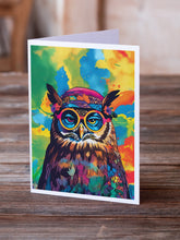 Load image into Gallery viewer, Hippie Animal Owl Greeting Cards - Blank Note Cards – 8-Pack of Artist-Designed Cards with Envelopes